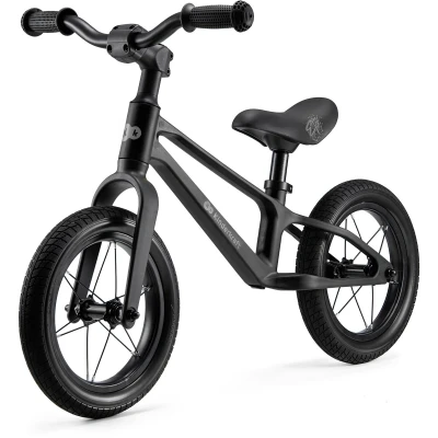 Afbeelding van Kinderkraft ETER Loopfiets Superlicht en duurzaam Verstelbaar zadel 37 45 cm PU wielen 12 inch Antislip handgrepen Voor kinderen vanaf 2 jaar Tot 35 kg Groeit mee met je kind Comfortabele eco leren zitting Zwart