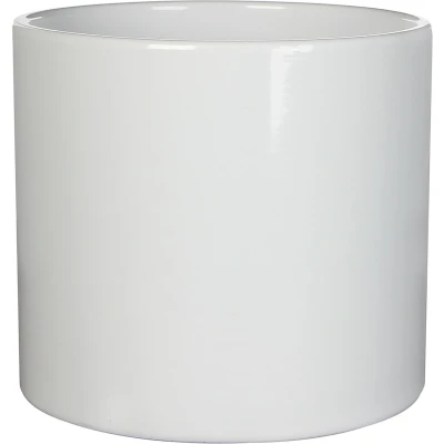 Afbeelding van Mica Decorations Bloempot wit glans keramiek 23 x 21 cm