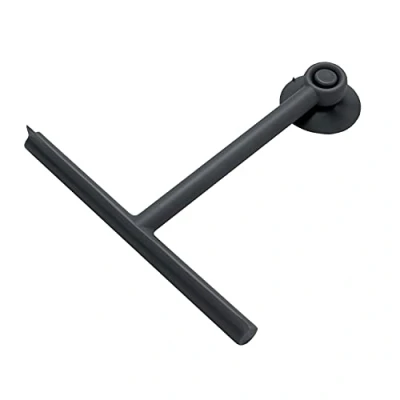 Afbeelding van Gedy G Mirissa, douchewisser in zwart en haak met zuignap, glasreiniger van hars rubber, afmetingen 23 x 22 3 cm gewicht 0,1 kg, design R &amp; S, uniek