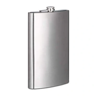 Afbeelding van Relaxdays heupfles rvs xxl heupflacon grote zakflacon platvink drankflacon zilver