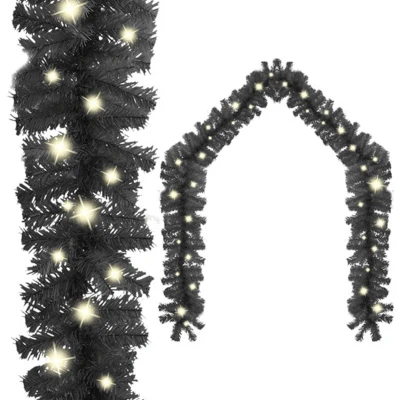 Afbeelding van Kerstslinger met LED lampjes 5 m zwart