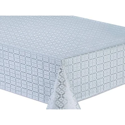Afbeelding van Home Direct Tafelkleed van pvc, rechthoekig, reliëf, 140 x 180 cm, salie, lichtgrijs