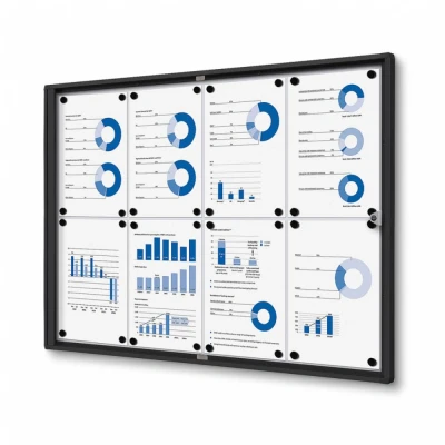 Afbeelding van Vergrendelbaar Notitiebord Indoor Economy Zwart 8x A4