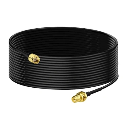 Afbeelding van Bingfu RP SMA verlengkabel, wifi, 5 m, adapter voor mannelijk naar vrouwelijk, RG174, uitbreiding telebewaking, router, beveiligingscamera, IP netwerkkaart, draadloos, Mini PCI