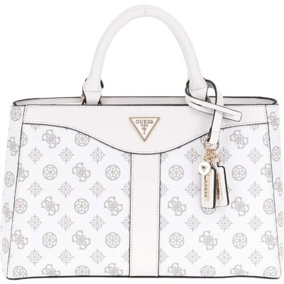Afbeelding van Guess Dorys Luxury Satchel Dames Handtas White Logo One Size