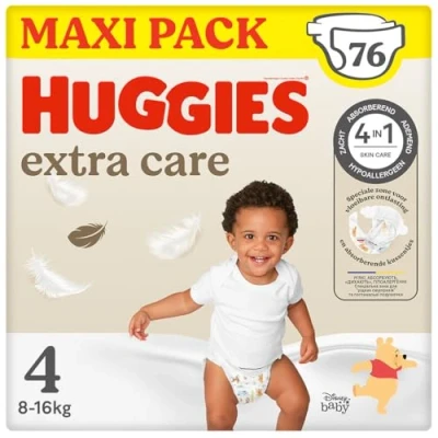 Afbeelding van HUGGIES Extra Care Babyluier met Disney maat 4 (8 14 kg) 2 verpakkingen x 38 luiers in totaal 76 wit