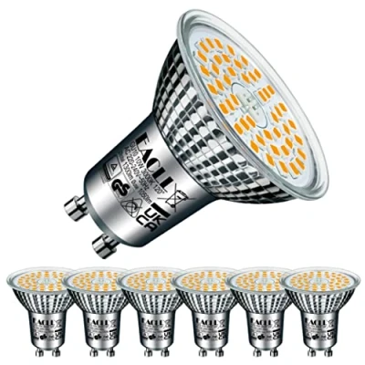 Afbeelding van EACLL GU10 Warm witte LED lamp 10W vervangt halogeenlampen van 140W Set 6 stuks 1050 Lumen 3000K, geen flikkering, AC 230 V, stralingshoek 120 graden, niet dimbaar