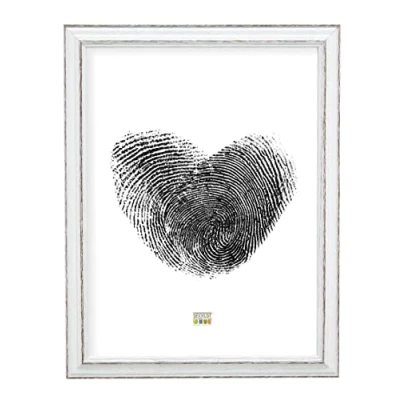 Afbeelding van Deknudt Frames fotolijst S221H3 wit met bruin accent 30x40 cm