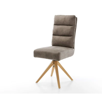 Afbeelding van Draaistoel Pela Flex houten frame hoekig taupe vintage 180 pocketveer kern