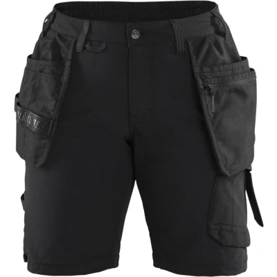 Afbeelding van Blaklader 7183 1645 Dames short 4 weg Stretch Zwart/Donkergrijs