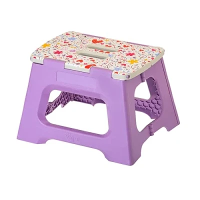 Afbeelding van Vigar Opvouwbare Kruk Love Model 23 cm Hoogte 80% Gerecycled Kunststof Ideaal in Keuken, Badkamer en Camping Kinder Step Rood