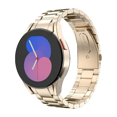Afbeelding van MoKo Metal Strap Compatible with Samsung Galaxy Watch 7 FE 6 5 4 40mm 44mm/Watch Classic 43mm 47mm/5 Pro 45mm/4 42mm 46mm, No Gap Stainless Steel Replacement Band, Rose Gold