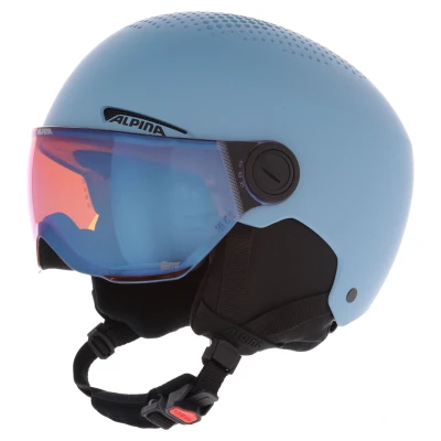 Afbeelding van ALPINA Unisex Jeugd ZUPO vizier Q LITE skihelm, smoke blue mat, 48 52