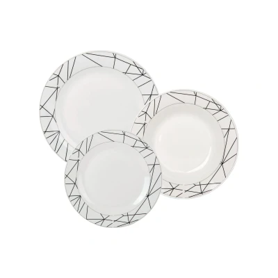Afbeelding van Bella Fiore Premium 18 Delige Bordenset van Porselein Serviesset met Uniek Design AR 76