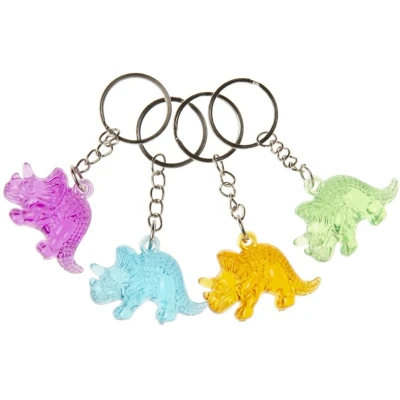 Afbeelding van Duckiez Sleutelhanger Doorzichtige Dinosaurus 12 stuks