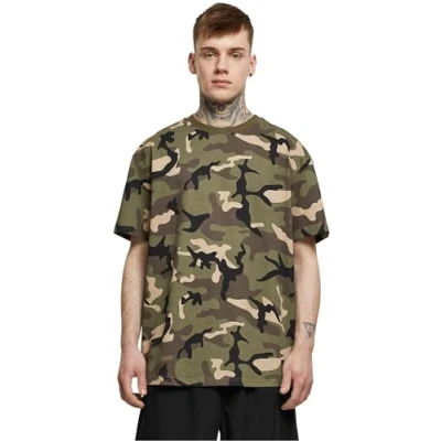 Afbeelding van Urban Classics Heavy camo Tshirt print, Heren, Maat: XL, Wood aop
