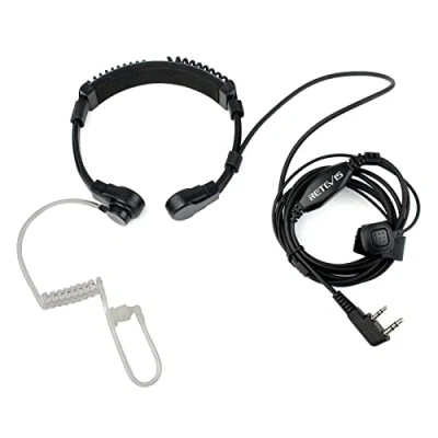 Afbeelding van Retevis K001 Walkie Talkie Larynx Microfoon Headset, 2 pins Oordopjes Hoofdtelefoon Compatibel met RT24 RT27 RT21 RT22 RT617 BF 88E 888S UV 5R Kenwood Talkies (1 St.)