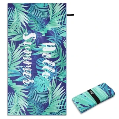 Afbeelding van Pameil Strandhanddoek XXL microvezel badhanddoek 200 x 100 cm, strandhanddoek, compact en zandbestendig, licht sneldrogend, reishanddoek voor strand, gym, reizen, sauna