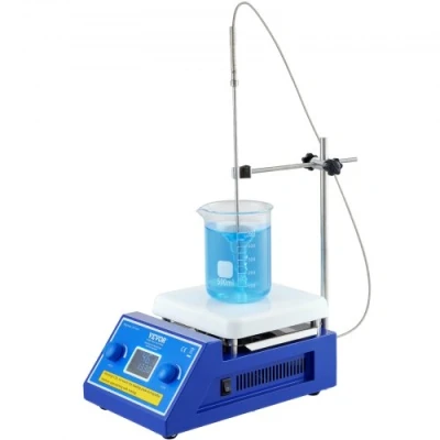 Afbeelding van VEVOR Magneetroerder verwarmingsplaat, max. 300 C, 0 2000 omw/min 5000 ml verwarmingsplaatroerder met led scherm, steunstandaard en roerstaven inbegrepen, 500 W verwarmingsvermogen