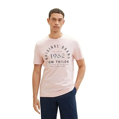 Afbeelding van TOM TAILOR Uomini T shirt 1035549, 32012 Morning Pink Fine Stripe, L