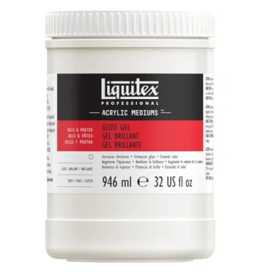 Afbeelding van Liquitex 5732 Professional glansgel medium, glanzend lakmedium voor acrylverf, uitermate geschikt texturen, glazuren en impasto 946ml Pot,