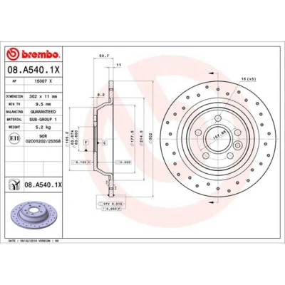 Afbeelding van Brembo Remschijf 08.A540.1X