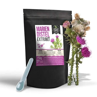 Afbeelding van Mariadistel silymarine extract, 100 g poeder, zonder additieven, hoge dosering, 100% veganistisch en in Duitsland gevuld (poeder g)