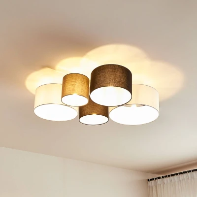 Afbeelding van Lindby Lettie plafondlamp van textiel, 5 lamps