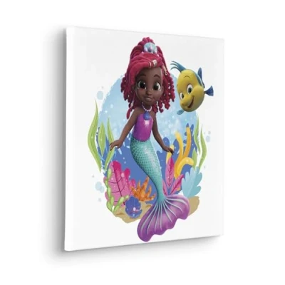 Afbeelding van Komar Artprint op linnen Disney Ariel Baby Mermaid 40 x 50 cm (breedte hoogte) kinderkamer, decoratie
