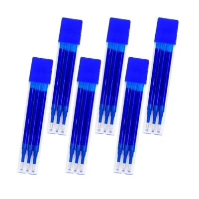 Afbeelding van Raylu Paper® Vervangende vulling voor balpen, uitwisbaar, intrekbaar, gelinkt, blauw, 1 mm punt en 0,7 lijnbreedte (verpakking 6 navulverpakkingen (18 stuks))