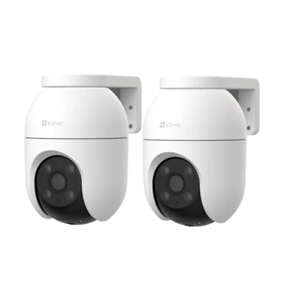 Afbeelding van EZVIZ 2 x bewakingscamera, wifi, voor buiten, 360 graden, 1080p, IP beveiligingscamera, nachtzicht, AI persoonsherkenning, autozoom, twee weg audio, sirene, Alexa/Google, C8c MP