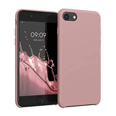 Afbeelding van kwmobile telefoonhoesje geschikt voor Apple iPhone SE (2022) / (2020) 8 7 Hoesje met siliconen coating Smartphone case in winter roze