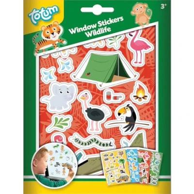 Afbeelding van TotumA Auto Raamstickers 55 stuks jungle/wildlife thema voor kinderenA