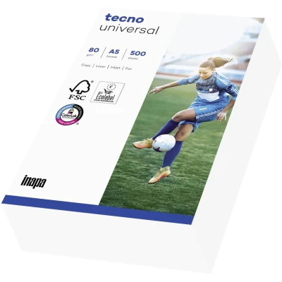 Afbeelding van Inapa Tecno Universal 2100011541 Printpapier, kopieerpapier DIN A5 80 g/m² 500 vellen Wit