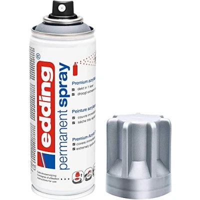 Afbeelding van Verfspuitbus edding 5200 permanent spray mat zilver