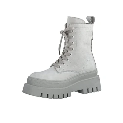 Afbeelding van Tamaris Enkellaarsjes met plateauzool, Dames, Maat: 39, Soft grey Leer