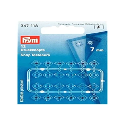Afbeelding van Prym Sewa On Plastic Square transparant (7 mm) Snap Fastersers 1 Stuk