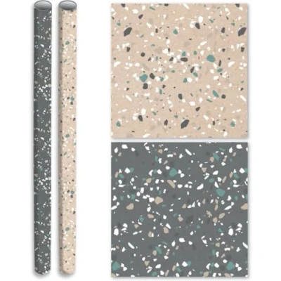 Afbeelding van Terrazzo cadeaupapier inpakpapier 2 meter x 70 cm 4 Rollen
