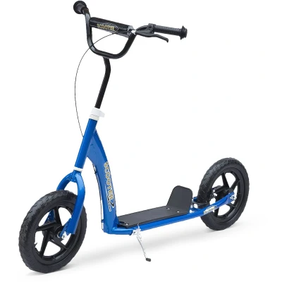 Afbeelding van HOMCOM kinderstep scooter step stadsscooter kinderscooter kickboard 12 inch blauw 120 x 52 80 88 cm