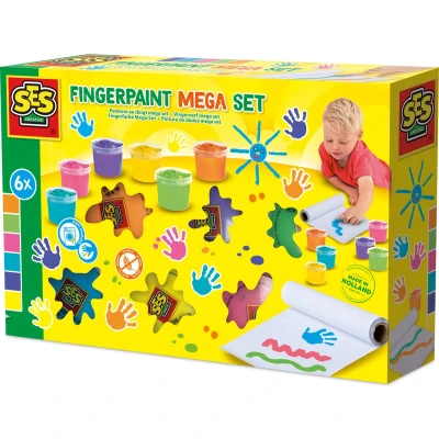 Afbeelding van SES vingerverf megaset 6 kleuren x 110 ml