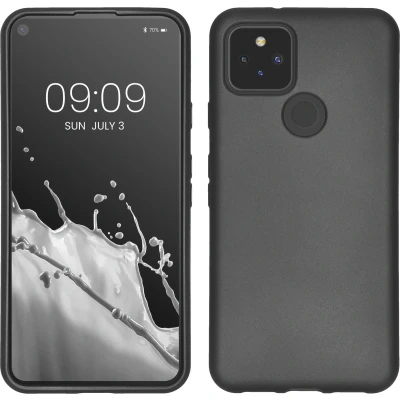 Afbeelding van kwmobile telefoonhoesje geschikt voor Google Pixel 5 Hoesje smartphone Back cover in metallic grijs