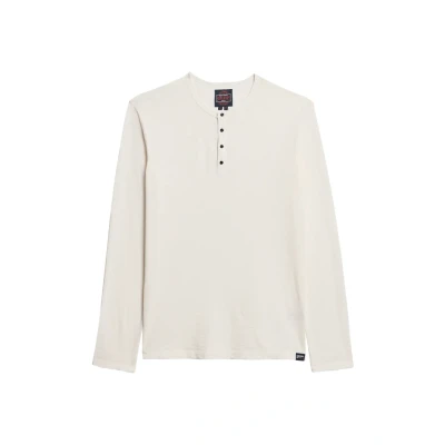 Afbeelding van Superdry Mannen Jersey Grandad top met Lange Mouwen Beige Grootte: XL
