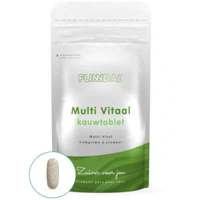 Afbeelding van Multi Vitaal Voordeligste verpakking Multivitamine kauwtablet voor een verhoogde behoefte Flinndal