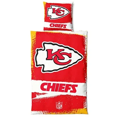 Afbeelding van Kansas City Chiefs NFL Beddengoedset, katoen, ritssluiting, 135 x 200 cm dekbedovertrek en kussensloop van 80