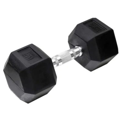 Afbeelding van Orange Gym Hex Dumbbell Black 18 kg