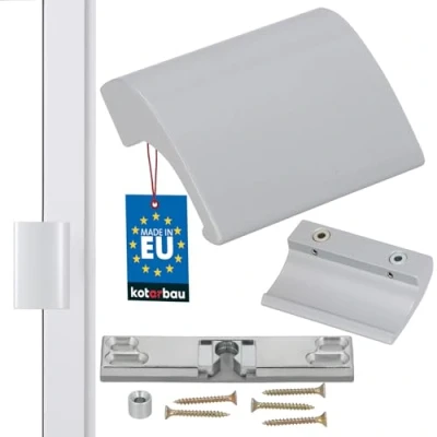 Afbeelding van KOTARBAU Balkondeursnapper, balkondeurgreep, aluminium, zilver, terrasdeurgreep, balkongreep, veilig voor rokers, deuropentiek, sluitgrepen, universele trekgreep