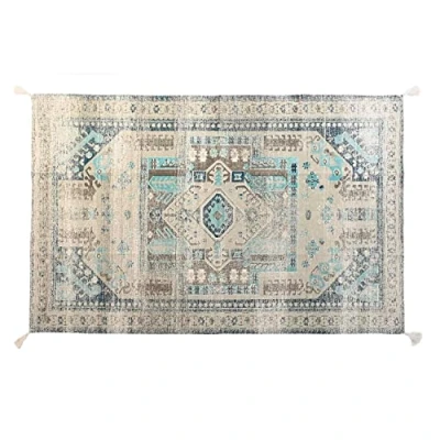 Afbeelding van Tapijt DKD Home Decor Verouderde afwerking Blauw Katoen Arabisch (120 x 180 1 cm)