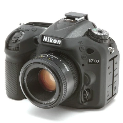 Afbeelding van EasyCover Siliconen cameratas Bescherming voor uw camera Nikon D7100/D7200 Zwart, zwart