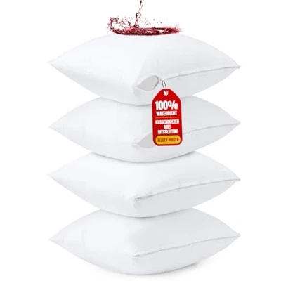 Afbeelding van Utopia Bedding Waterdichte Kussenbeschermers 80x80 cm (Set van 4) met Rits, Kussenslopen, Certificato Oeko TEX Kussenhoes