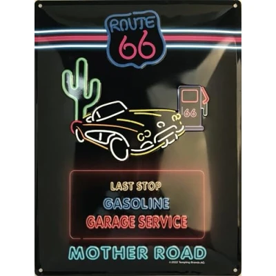 Afbeelding van Wandbord Historic Route 66 Mother Road Gasoline Neon